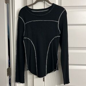 Urban Outfitters large long sleeved black shirt with contrast stitching